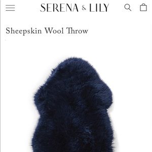 Serena and Lily Navy sheepskin throw.